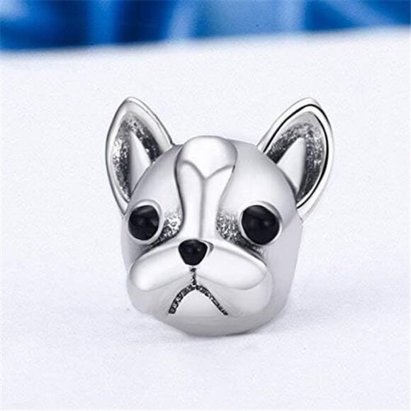 Love Sterling Silver French Bulldog Puppy Charm for Dog Lovers - Picture 3 of 5